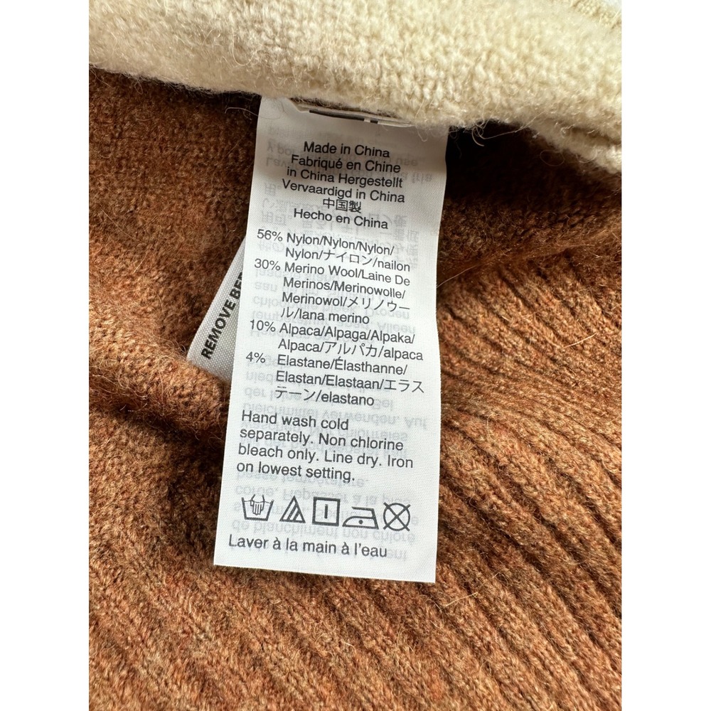 Madewell Colorblock Merino Wool Alpaca Blend Balloon Sleeve Sweater Medium M - Picture 6 of 6